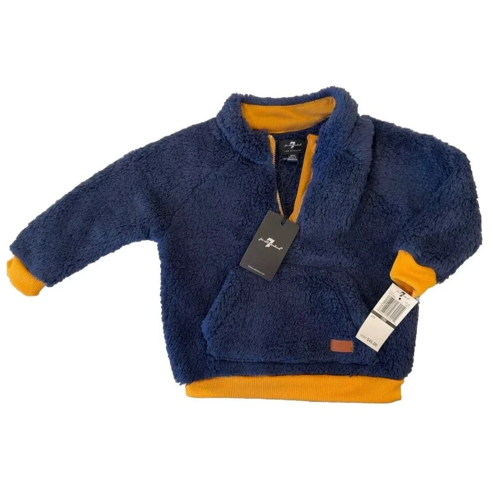 7 For All Mankind Baby Boys Full Zip Pocket Jacket in Blue 18 Months (0022)